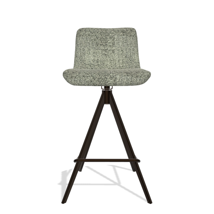 Barstoel Universal 6460 in stof Venga 156 (taupe), poten in espresso, vooraanzicht
