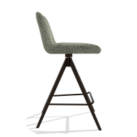 Barstoel Universal 6460 in stof Venga 156 (taupe), poten in espresso, zijaanzicht