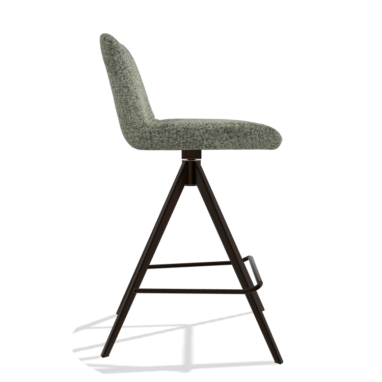 Barstoel Universal 6460 in stof Venga 156 (taupe), poten in espresso, zijaanzicht