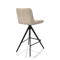Barstoel Universal 6460 in stof Venga 214 (lichtgrijs), poten in zwart, schuin achteraanzicht