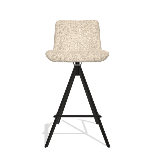 Sgabello da bar Universal 6460 in tessuto Venga 214 (grigio chiaro), gambe in nero, vista frontale