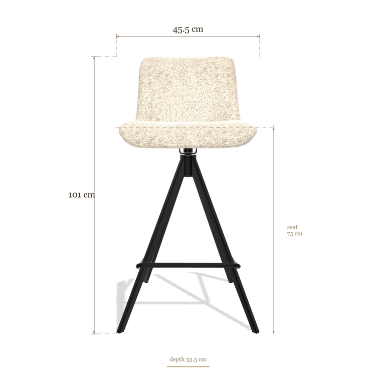 Barstoel Universal 6460, afmetingen 45.5 x 53.5 x 101 cm