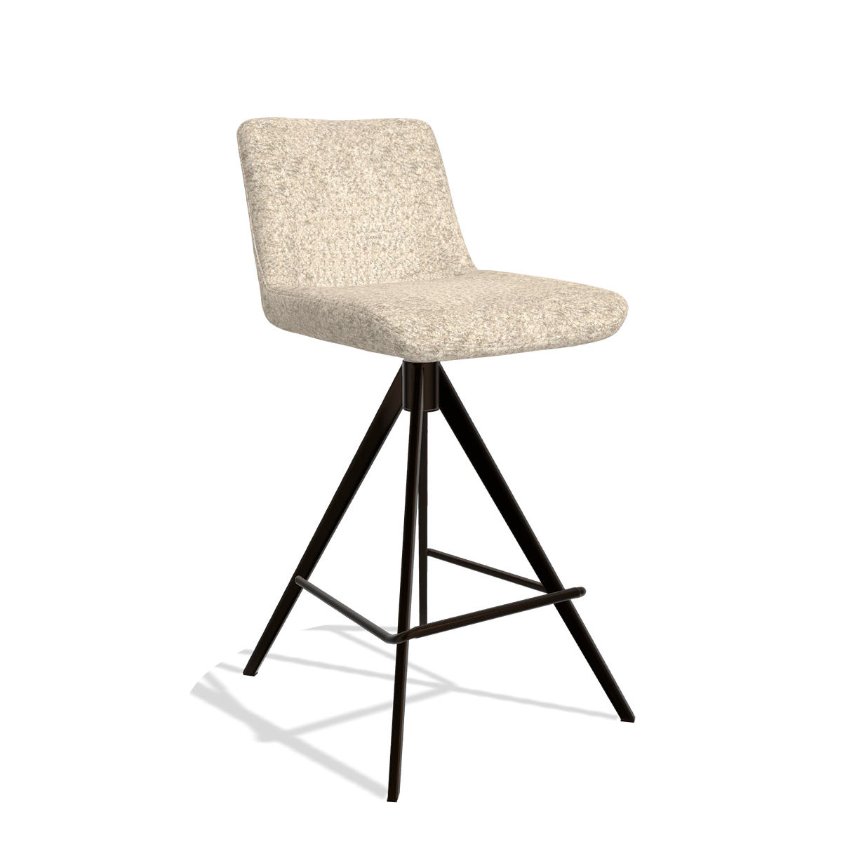 Barstoel Universal 6460 in stof Venga 214 (lichtgrijs), poten in espresso, schuin vooraanzicht