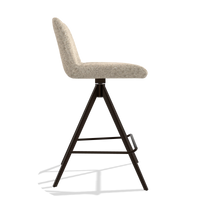 Barstoel Universal 6460 in stof Venga 214 (lichtgrijs), poten in espresso, zijaanzicht