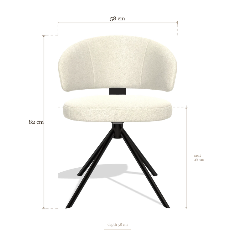 Esszimmerstuhl Zenith 6604, Maße 58 x 58 x 82 cm