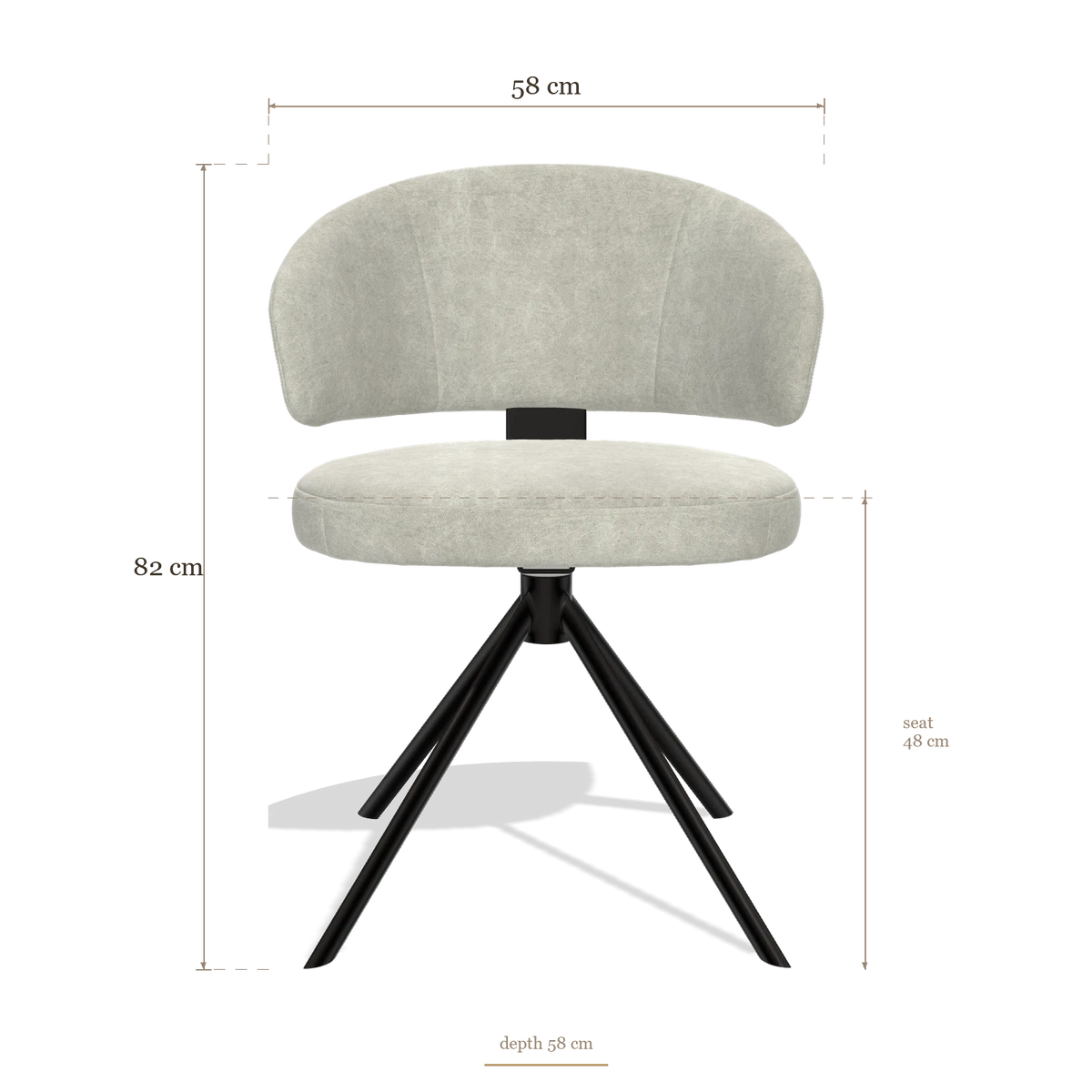 Esszimmerstuhl Zenith 6604, Maße 58 x 58 x 82 cm