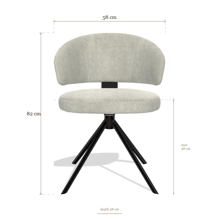 Esszimmerstuhl Zenith 6604, Maße 58 x 58 x 82 cm