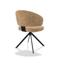 Zenith 6604 dining chair in Oasis 16 fabric with black swivel base, back angled view