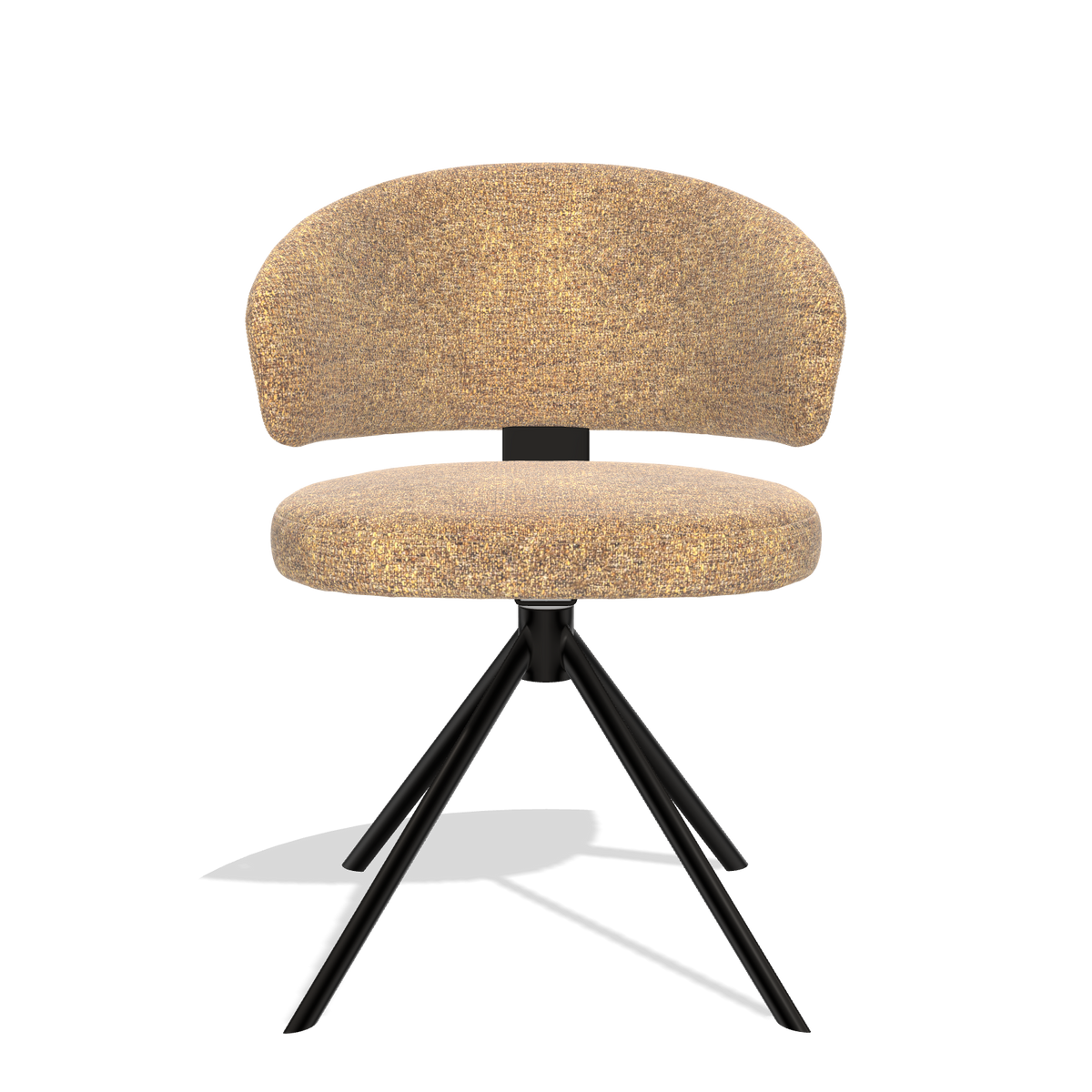 Zenith 6604 dining chair in Oasis 16 fabric with black swivel base, front view