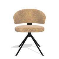 Zenith 6604 dining chair in Oasis 16 fabric with black swivel base, front view