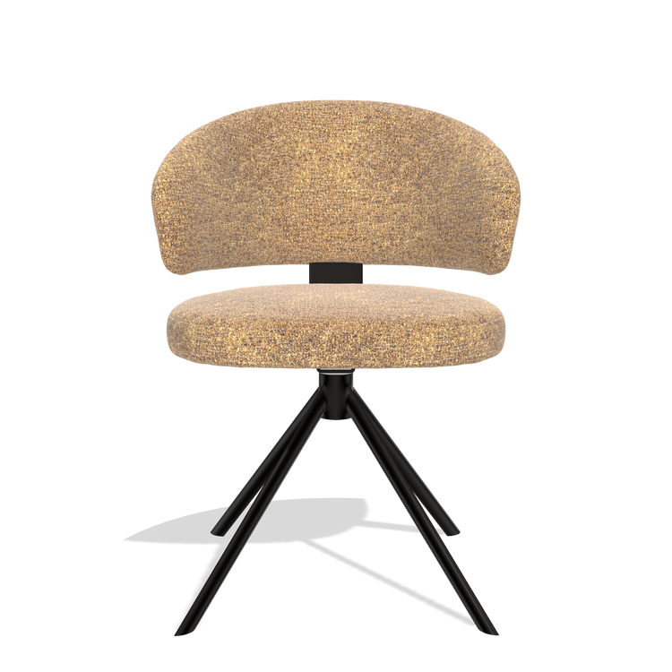 Zenith 6604 dining chair in Oasis 16 fabric with black swivel base, front view