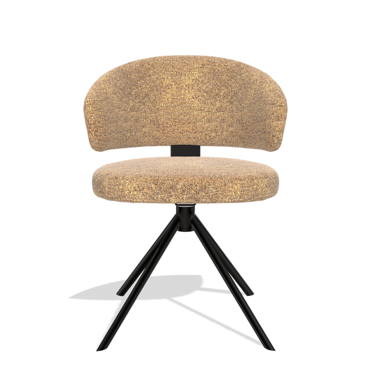 Zenith 6604 dining chair in Oasis 16 fabric with black swivel base, front view