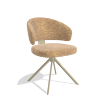 Zenith 6604 dining chair in Oasis 16 fabric with champagne swivel base, angled view
