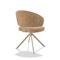 Zenith 6604 dining chair in Oasis 16 fabric with champagne swivel base, back angled view