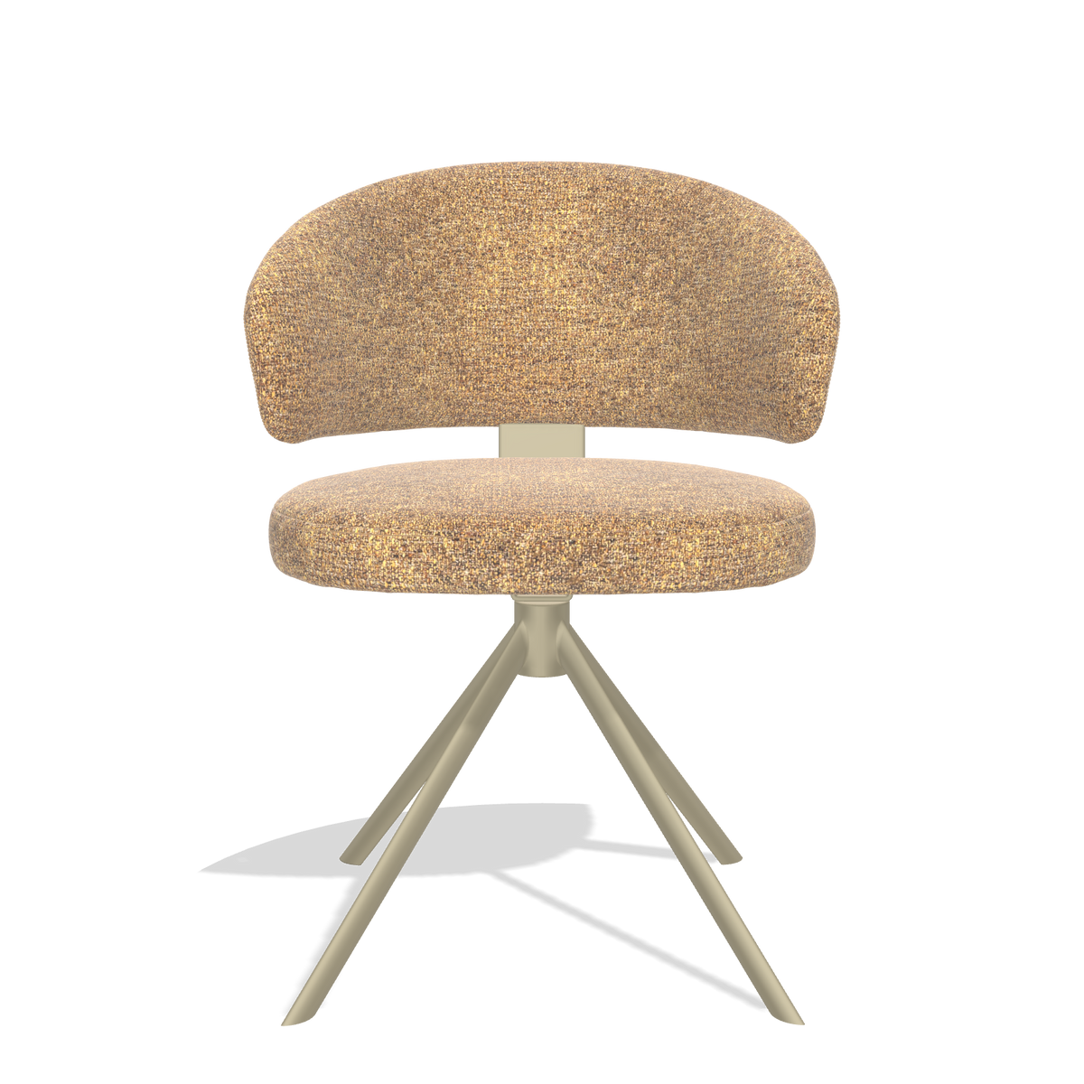 Zenith 6604 dining chair in Oasis 16 fabric with champagne swivel base, front view