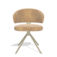 Zenith 6604 dining chair in Oasis 16 fabric with champagne swivel base, front view
