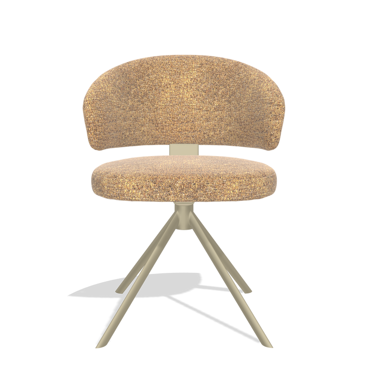 Zenith 6604 dining chair in Oasis 16 fabric with champagne swivel base, front view