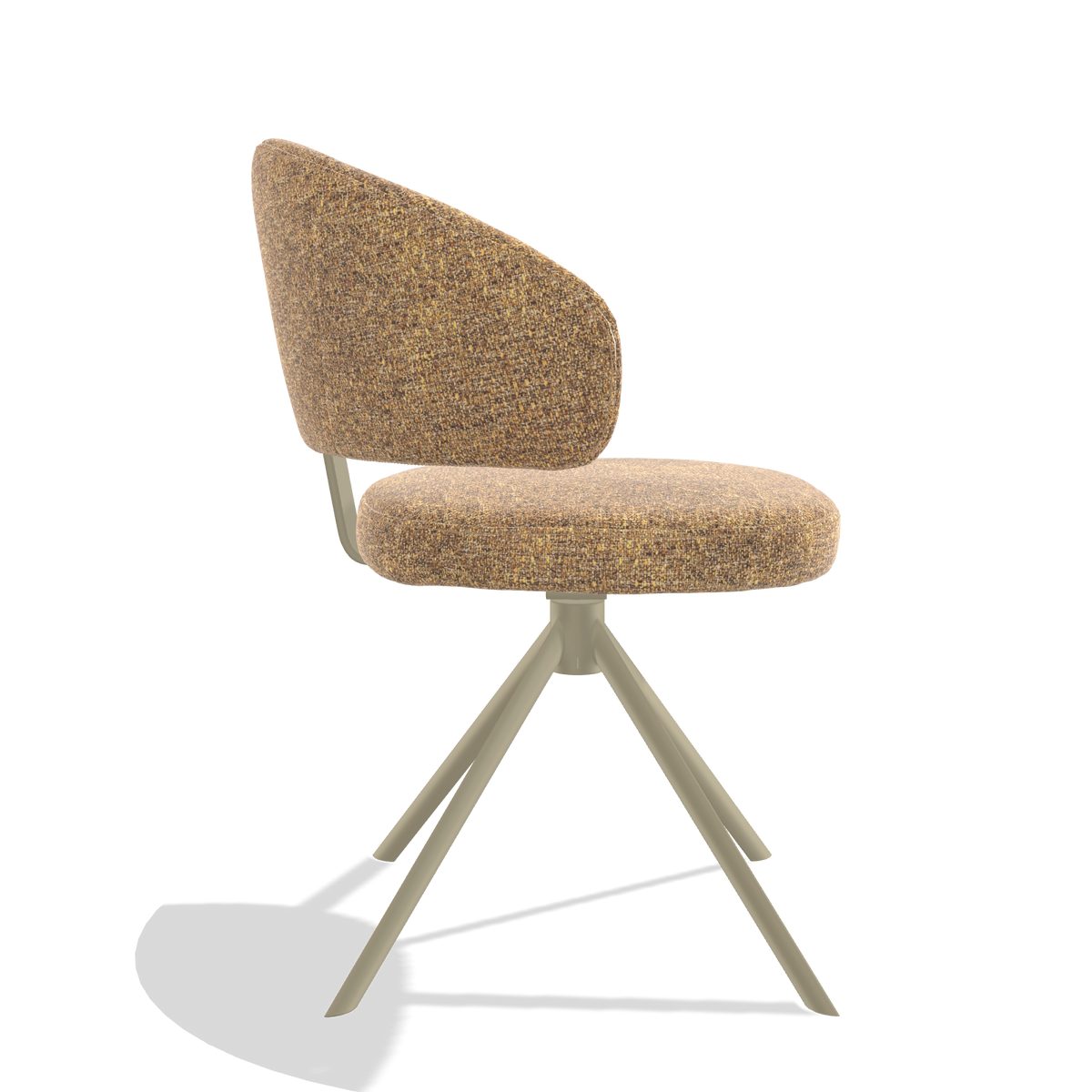 Zenith 6604 dining chair in Oasis 16 fabric with champagne swivel base, side view