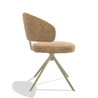 Zenith 6604 dining chair in Oasis 16 fabric with champagne swivel base, side view