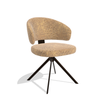 Zenith 6604 dining chair in Oasis 16 fabric with espresso swivel base, angled view