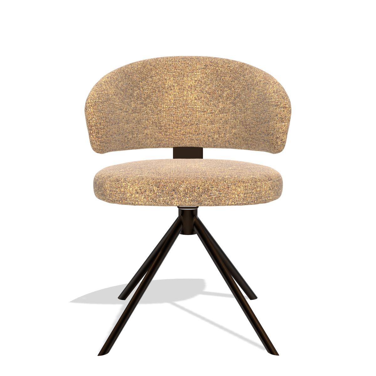 Zenith 6604 dining chair in Oasis 16 fabric with espresso swivel base, front view