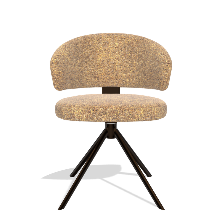 Zenith 6604 dining chair in Oasis 16 fabric with espresso swivel base, front view