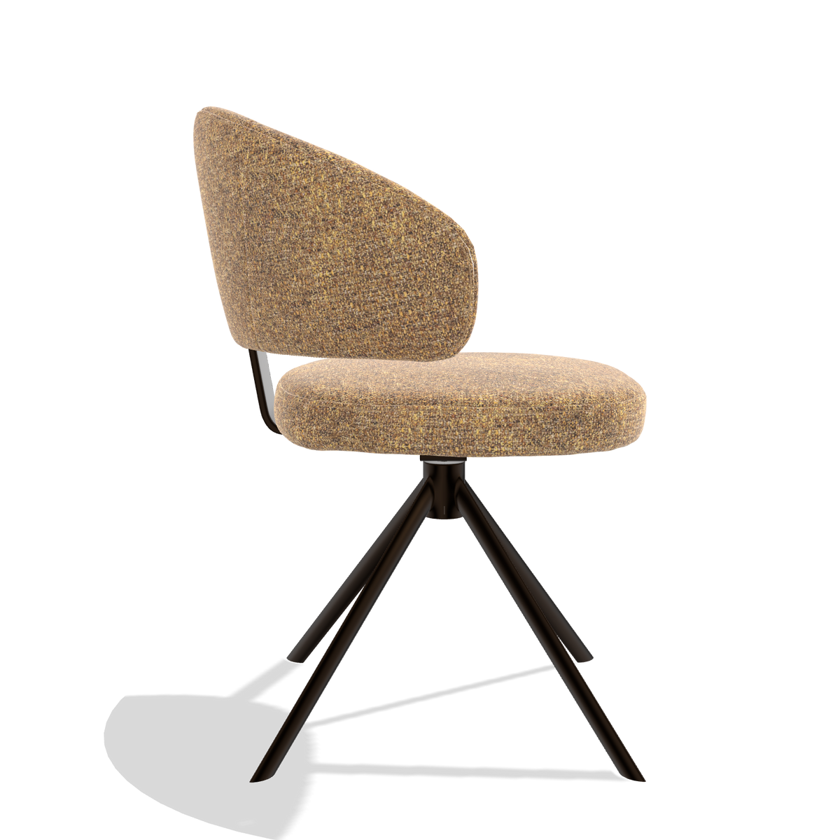 Zenith 6604 dining chair in Oasis 16 fabric with espresso swivel base, side view