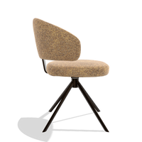 Zenith 6604 dining chair in Oasis 16 fabric with espresso swivel base, side view