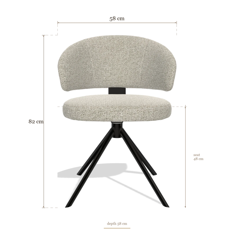 Sedia da pranzo Zenith 6604, dimensioni 58 x 58 x 82 cm
