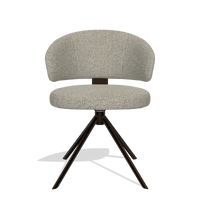 Sedia da pranzo Zenith 6604 in tessuto Taurus 05 (verde salvia), base girevole in espresso, vista frontale