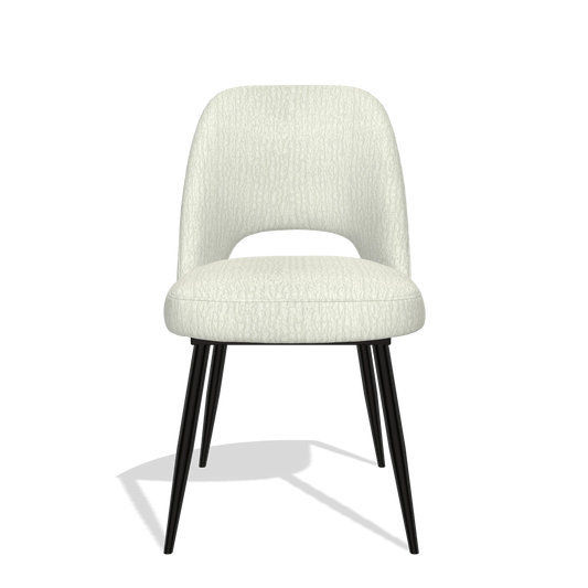 Silla de comedor Zian 6724 en tela Energy 101 (gris claro), patas en negro, vista frontal