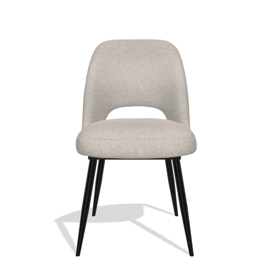 Silla de comedor Zian 6724 en tela Glory 196 (rosa palo), patas en negro, vista frontal
