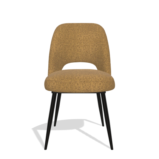 Sedia da pranzo Zian 6724 in tessuto Mito 06 (cognac), gambe in nero, vista frontale