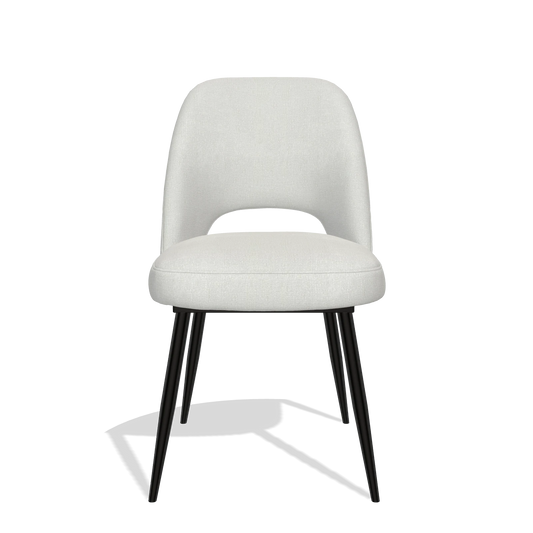 Sedia da pranzo Zian 6724 in tessuto Niagara 901 (grigio chiaro), gambe in nero, vista frontale