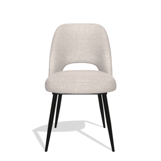 Sedia da pranzo Zian 6724 in tessuto Oasis 01 (grigio chiaro), gambe in nero, vista frontale