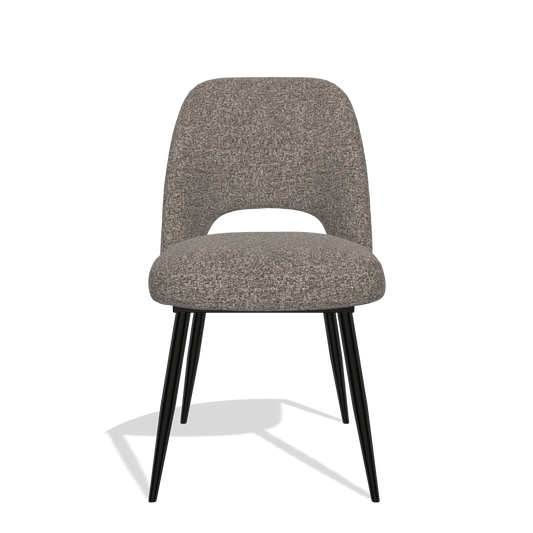 Sedia da pranzo Zian 6724 in tessuto Oasis 108 (grigio scuro), gambe in nero, vista frontale