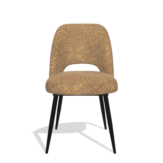 Sedia da pranzo Zian 6724 in tessuto Oasis 16 (caramello), gambe in nero, vista frontale