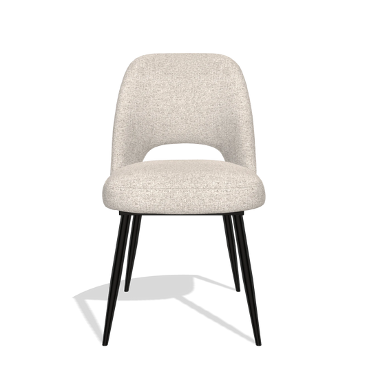 Sedia da pranzo Zian 6724 in tessuto Oasis 196 (grigio chiaro), gambe in nero, vista frontale