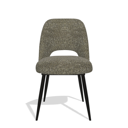 Sedia da pranzo Zian 6724 in tessuto Oasis 88 (marrone), gambe in nero, vista frontale