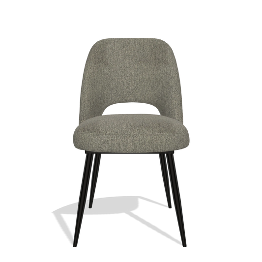Sedia da pranzo Zian 6724 in tessuto San Remo 103 (grigio scuro), gambe in nero, vista frontale