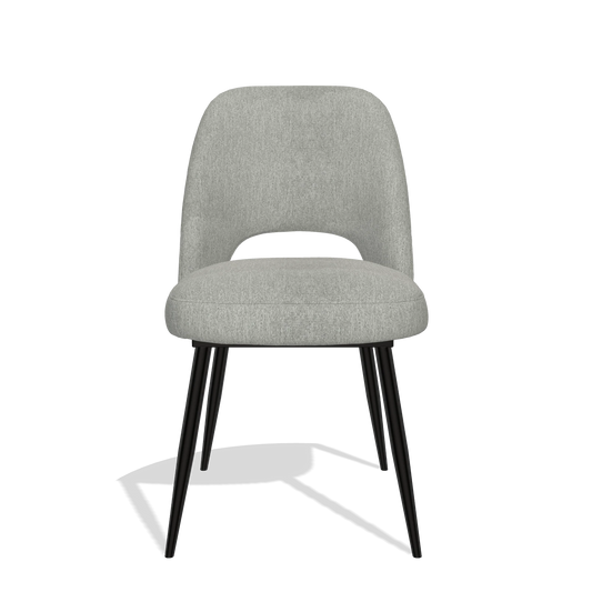 Sedia da pranzo Zian 6724 in tessuto San Remo 901 (grigio), gambe in nero, vista frontale