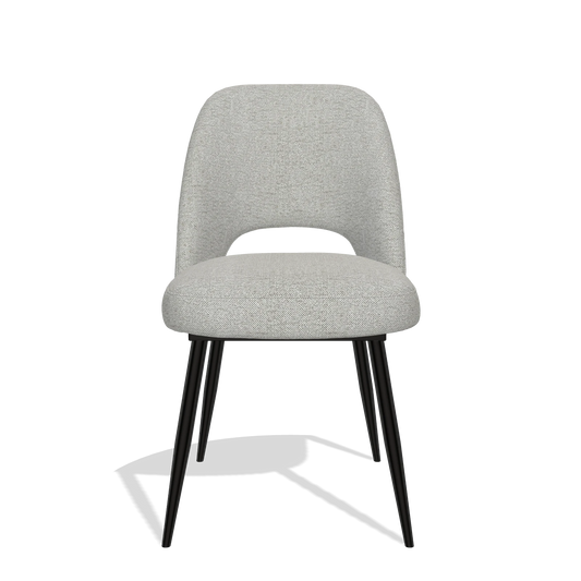 Sedia da pranzo Zian 6724 in tessuto Sneak 05 (greige), gambe in nero, vista frontale