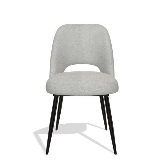 Sedia da pranzo Zian 6724 in tessuto Sneak 110 (greige), gambe in nero, vista frontale
