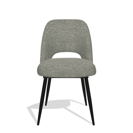 Sedia da pranzo Zian 6724 in tessuto Sneak 149 (tortora), gambe in nero, vista frontale