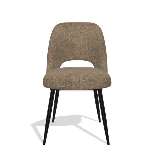 Sedia da pranzo Zian 6724 in tessuto Sneak 16 (oliva), gambe in nero, vista frontale
