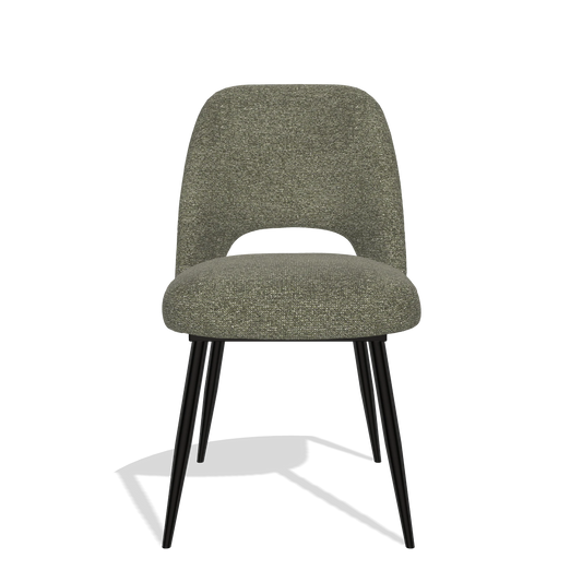 Sedia da pranzo Zian 6724 in tessuto Sneak 59 (grigio scuro), gambe in nero, vista frontale