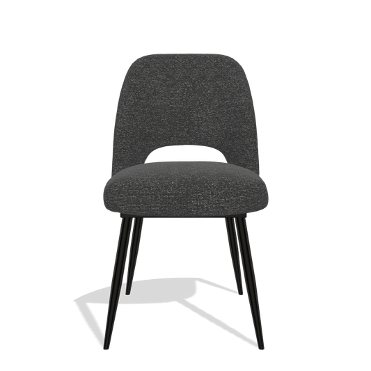 Sedia da pranzo Zian 6724 in tessuto Sneak 67 (nero), gambe in nero, vista frontale