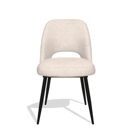 Sedia da pranzo Zian 6724 in tessuto Venga 102 (grigio chiaro), gambe in nero, vista frontale