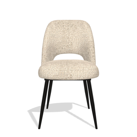 Sedia da pranzo Zian 6724 in tessuto Venga 214 (grigio chiaro), gambe in nero, vista frontale