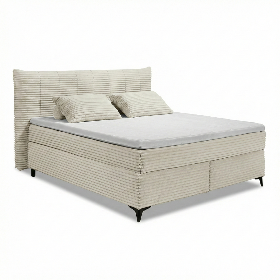 Boxspringbett Pasena - Beige | Inkl. Basis und Topper